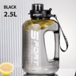 Large Sports Water Bottle 2500ml with Straw Grey