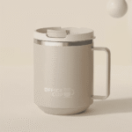 Stylish Stainless Steel Office Thermo Cup with Lid 500ml Brown