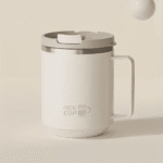 Stylish Stainless Steel Office Thermo Cup with Lid 500ml White
