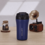 Stainless Steel Thermo Cup with Straw and Double Lid 400ml Blue