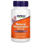 NOW Natural Resveratrol 200mg 60 Veg. Capsules