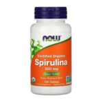 NOW Organic Spirulina 500mg 100tabs