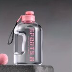 Large Sports Water Bottle 1700ml with Straw Pink TM